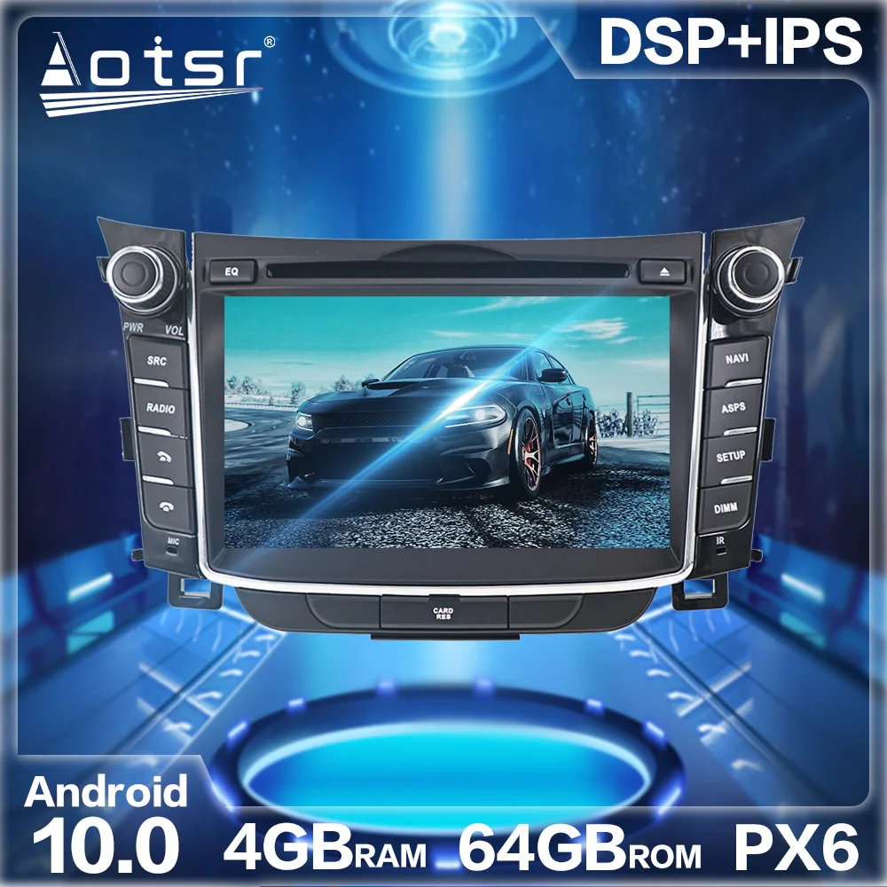 Android 10. 4 Гб + 64 ГБ Автомобильный GPS навигатор Авто Стерео Мультимедиа для Hyundai I30