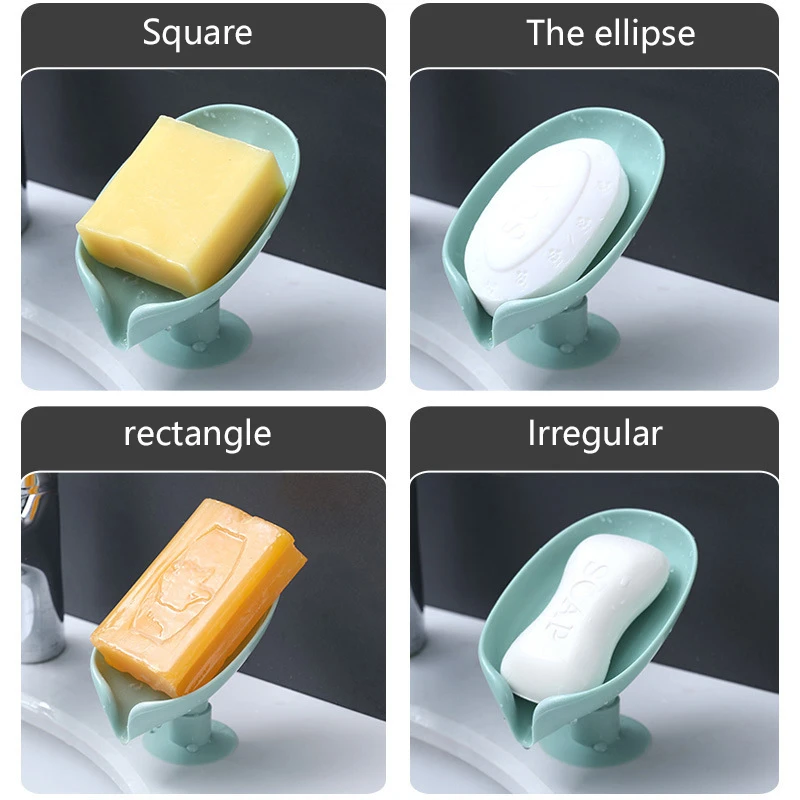 Leaf Shape Soap Box Drain Soap Holder Box Bathroom Accessories Toilet Laundry Soap Box Bathroom Supplies Bathroom Tray Gadgets 6