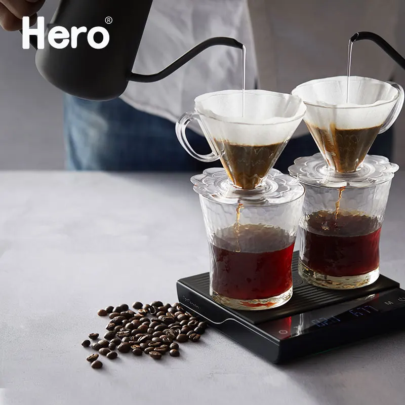 Hero Coffee Electronic Scales Pour Coffee Electronic Drip Coffees Scale With Timer 2kg/0.1g  LED Smart Kitchen Scale
