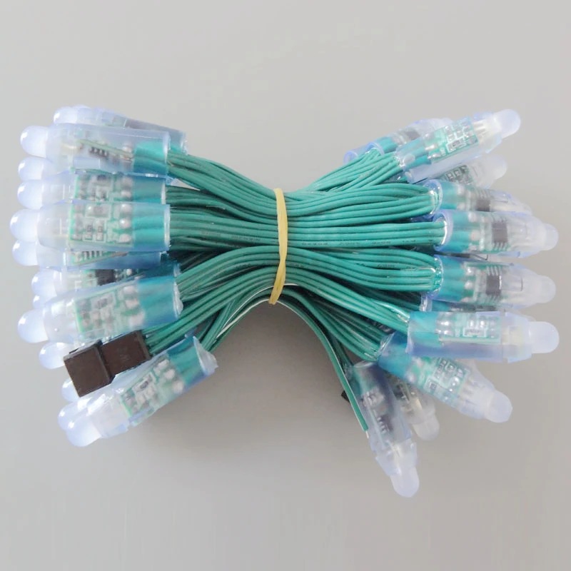 

1000pcs/lot 12mm WS2811 Full Color Pixel Module Green Wire Cable DC12V IP68 Waterproof Point Lights For Advertisement