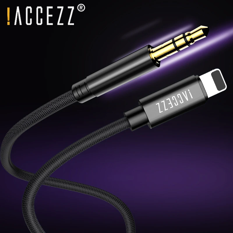 !ACCEZZ AUX Audio Cable For iPhone 11 12 Pro Max X XS 8 7 Lighting to 3.5mm Jack Male Car Computer Headphones Converter For IOS