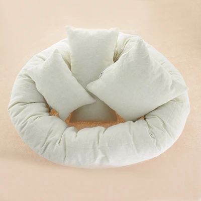 Реквизит для фотосъемки новорожденных хлопок коврик ребенок позирует цикл круглой формы подушки Подушка студия реквизит-аксессуары фотосъемка - Цвет: 4pcs white
