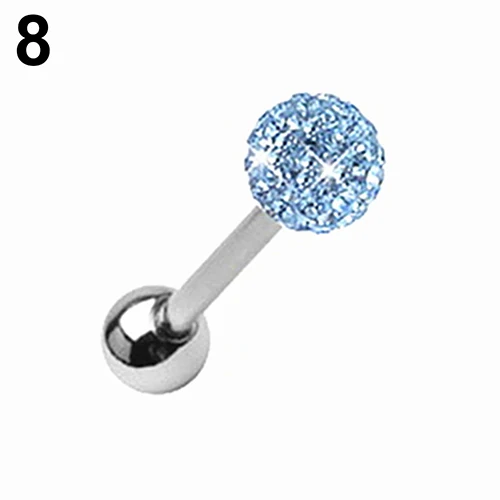 Light Blue j Хирургические стальные стразы, шаровая штанга, язычок, кольцо, шпильки для пирсинга, ювелирные изделия - Окраска металла: Light Blue j
