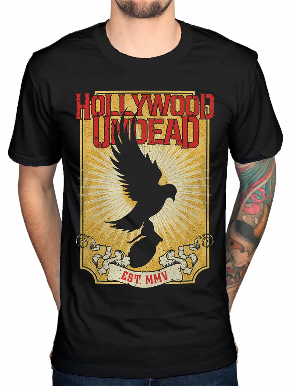 Hollywood Undead Золотой футболка &quotголубь&quot рэп рок-группы Лебедь песни мы пестрые |