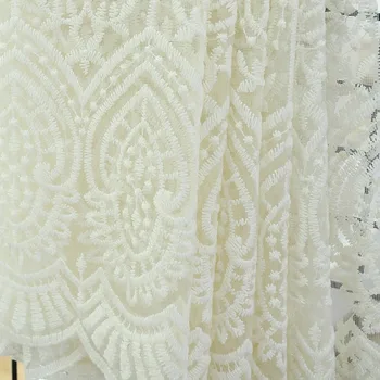 

American-style High-end Embroidery Window Screen Curtains for Bedroom Living Room Bay Window White Window Screen