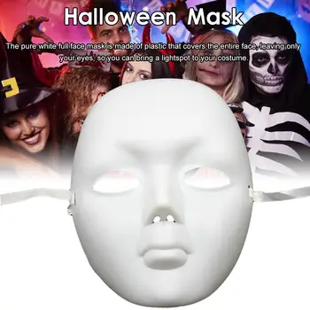 

Halloween Mask Full Face Hand-painted Mask Cosplay Props White for Halloween Masquerade Dancing Party