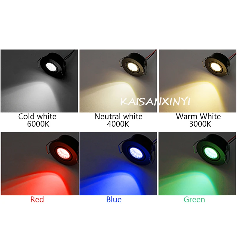 Led downlight led spotlight 1/5pcs Aluminum Round LED Dimmable Ceiling Downlight 3W AC90-260V Recessed COB Spot Light Led Bulb Driver