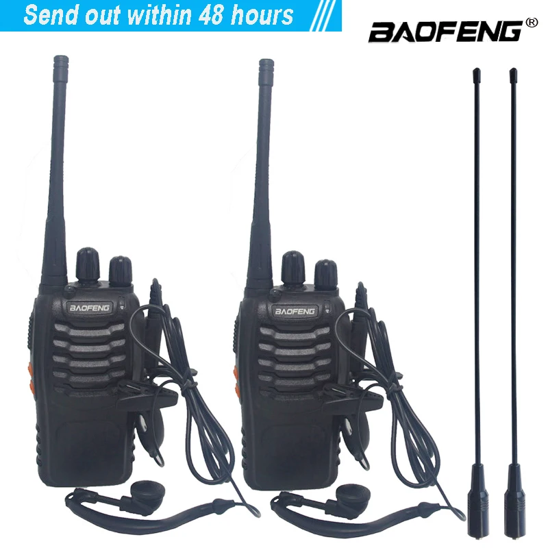 Baofeng-walkie-talkie BF-888S, radio bidireccional, 888s, UHF, 400-470MHz, 16 canales, transceptor de Radio, 2 unids/lote