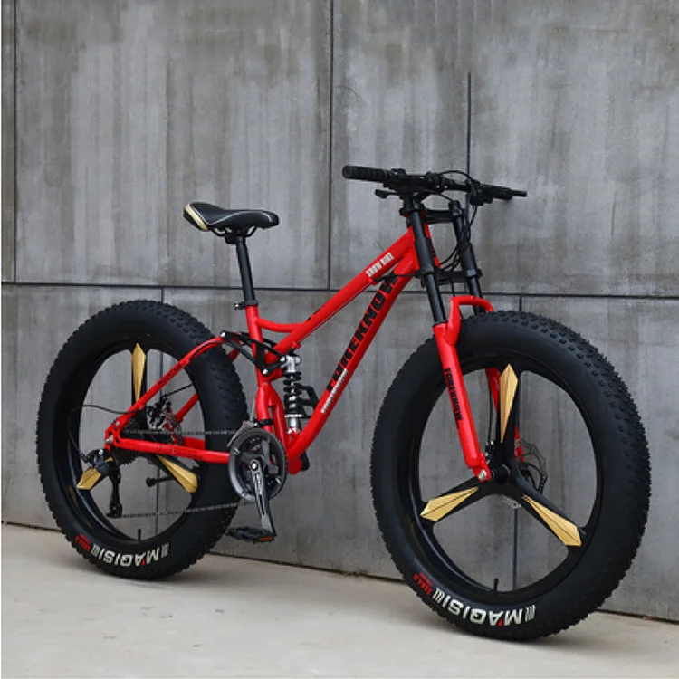 FOREKNOW Mountain Fat Bike 27 Speed Road Bicycle 26 Inch Wheel High-carbon Steel Frame Beach Snowmobile Offroad MTB Fatbike