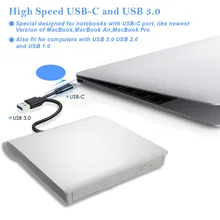 Внешний DVD привод Оптический привод USB 3,0 CD rom плеер Burner горелка Писатель ридер рекордер Portatil для ноутбук с системой Windows PC