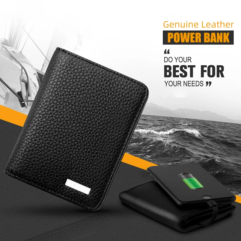 

Leather Card Holder Power Bank Fashion Business Portable Charger Battery for Xiaomi Iphoe External Battery Powerbank Poverbank