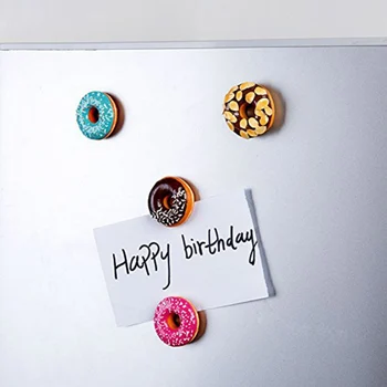 

Sweet Doughnut Fridge Magnet Refrigerator Message Magnet Magnetic Stickers Simulation Food Decoration For Home