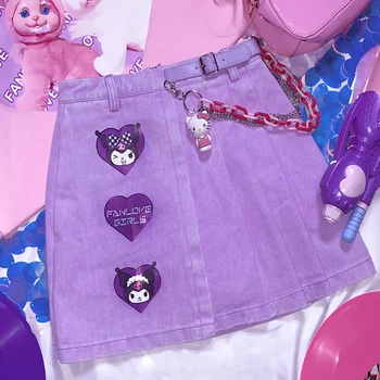 Kawaii Purple Sanrio Kuromi Skirt 1