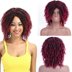 Short Synthetic Curl Wig Dreadlocks Soft Faux locs Wigs For Black Women Afro Dread Crochet Braiding Twist Goddess Faux Locs Wigs