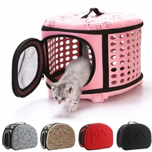 Портативный рюкзак для собак, дорожная переноска для кошек, дышащие складные сумки для кошек с отверстием, сумка для щенков из хлопка
