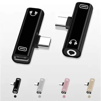 

2 In 1 Type C To 3.5mm Jack Headphone Charging Converter Usb Type C Audio Adapter For Xiaomi 6 Huawei P10 Mate 20 Type C Phones