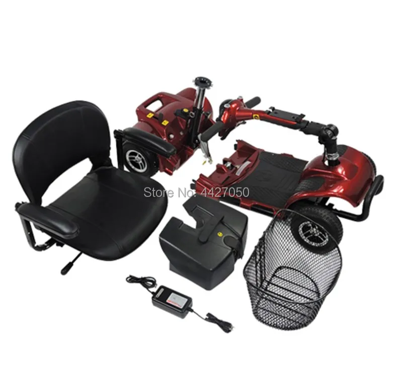 Women's elderly easy to operate four-wheeled scooter folding lithium battery electric wheelchair