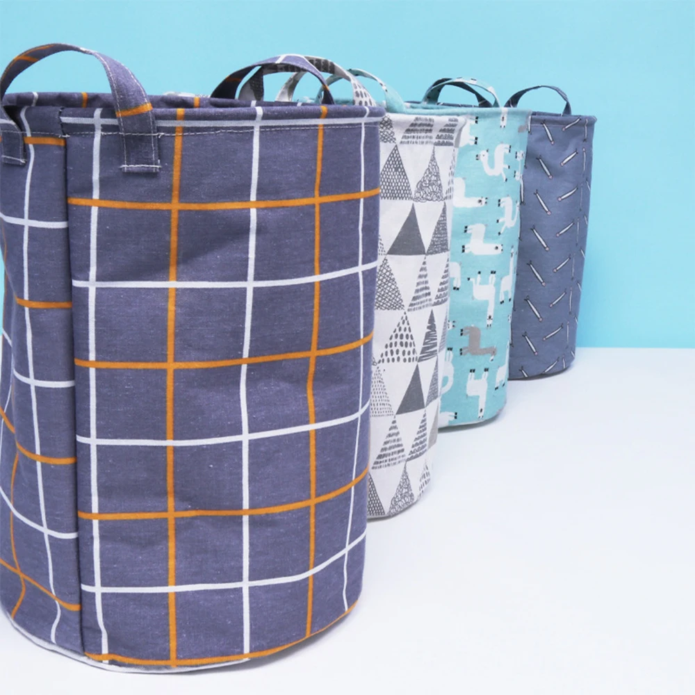 Folding Laundry Basket Large Capacity Drawstring Closure Collapsible Laundry Hamper Canvas Storage Organizer With Handle Bin 1pc