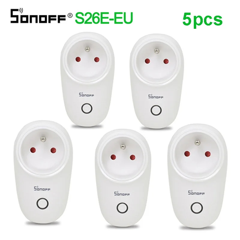 1-5 шт. Sonoff S26 WiFi умная розетка ЕС E беспроводной штекер розетки питания умный дом переключатель работа с Alexa Google Assistant iftt