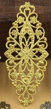 Raw Brass BoYuTe(20 шт./лот) металлическая медная ковка 35*80 мм филигранный цветок находки Сделай своими руками Закладка ювелирные материалы - Цвет: Raw Brass