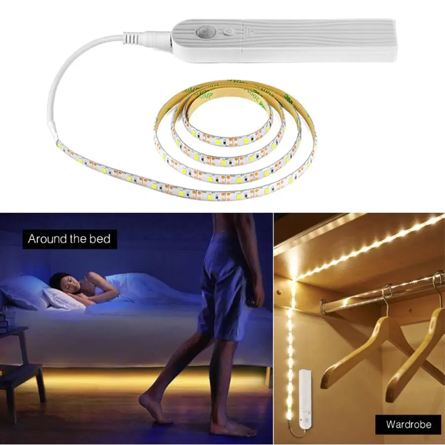 

Night Light Bar LED Strip Closet Camping Home Decoration LED Lights Belt Creative PIR Motion Sensor 60LED/M Emergency Automatic