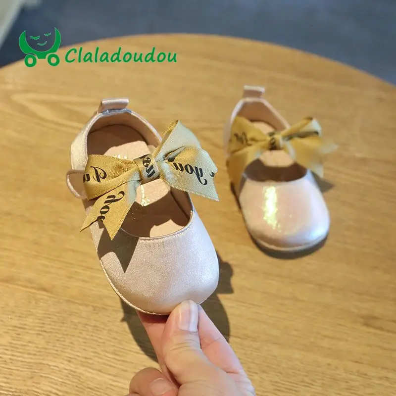 

Claladoudou11.5-13.5CM brand fashion cotton fabric pure new born baby shoes lace butterfly toddler shoes girl princess shoes