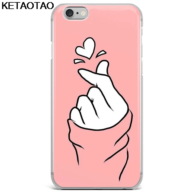 Коричневый Чехлы для телефонов KETAOTAO с изображением рук и сердца для iPhone 4S 5C SE 5S 6 6S 7 8 Plus X силиконовые прозрачные мягкие чехлы из ТПУ - Цвет: Коричневый