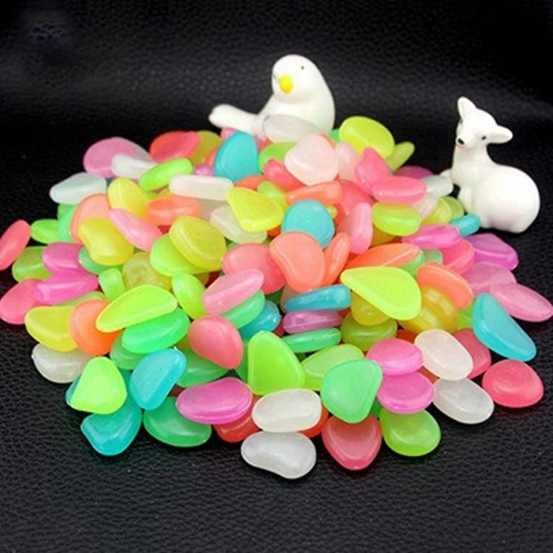 New-500Pcs в темное время суток Сад светящиеся камешки Для дорожки аквариума искусственных растений освещение садовой дорожки терраса газон светящийся камень Co