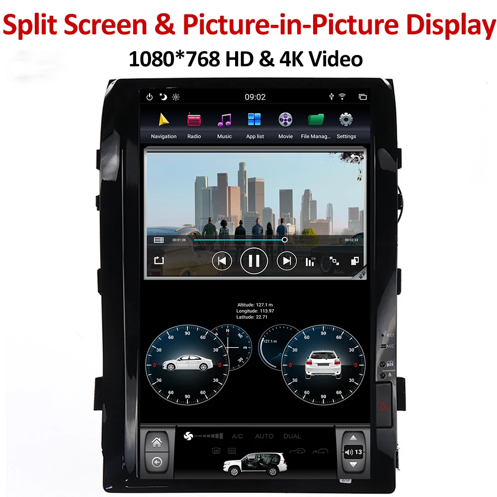YAZH 1" Tesla стиль автомобиля gps Мультимедиа для Toyota Land Cruiser LC200 2008 2009 2010 2011 2012 2013 с 4K дисплеем