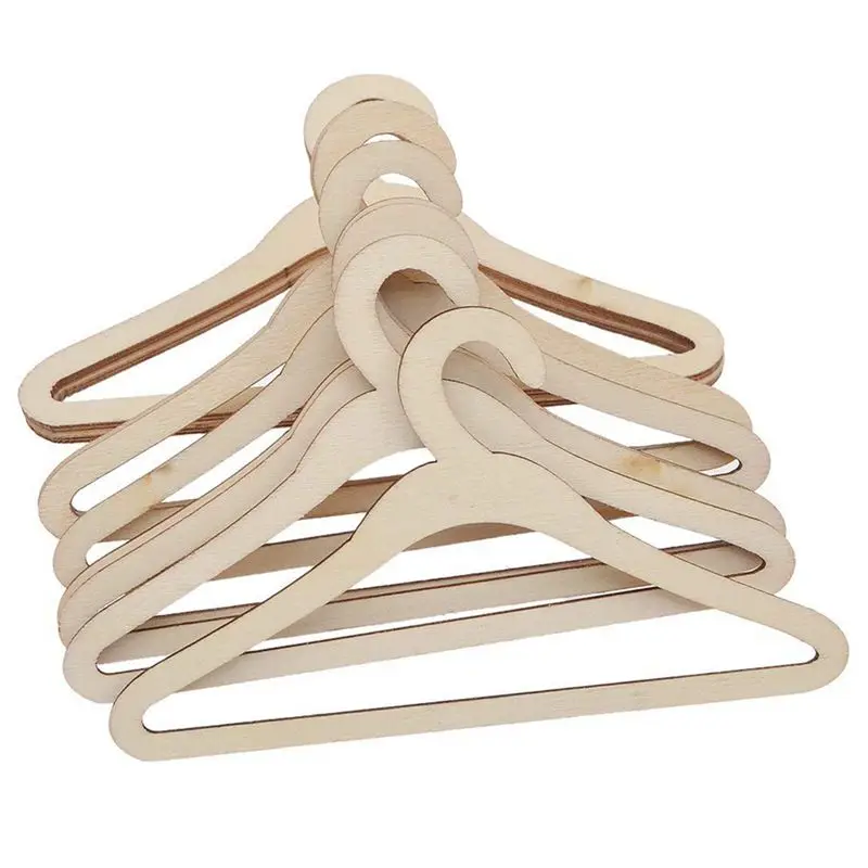 

Lot 10 pcs Wooden Hangers Coats Jackets For Dolls (12 cm # 1)