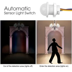 110V 220V Led Sensitive Night Lamp PIR Infrared Motion Sensor Switch Auto On Off Light Switch PIR Sensor Detector Light Switch