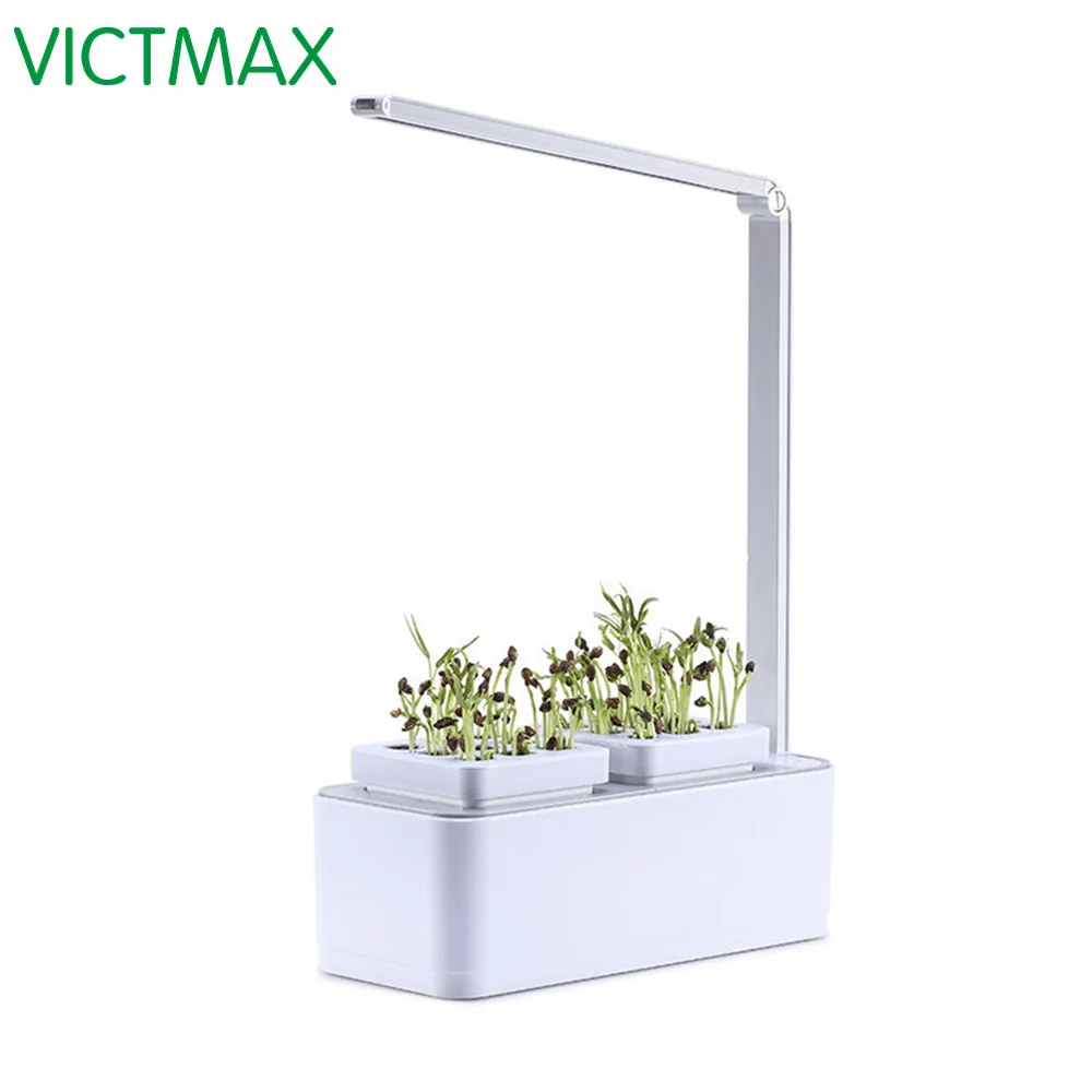 

VICTAMX Mini Creative Auto Watering Pot Personal Lazy Garden Planter Electronic Intelligent Flowerpot with LED Lamp- US/EU Plug