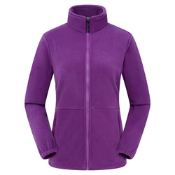 Unisex Fleece Outdoor Sports Windbreaker Jacket - S (Women purple)