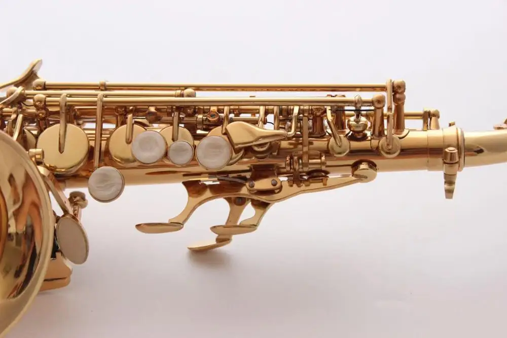 Изогнутый саксофон сопрано R54 латунные Sax накладки для мундштука колодки Reeds изгиб шеи чехол Sax перламутровые ключи сопрано sax