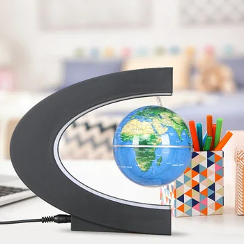 

C Shape Magnetic Levitation Globe LED Anti Gravity Floating World Map Tellurion Children Bedroom Earth Night Lamp