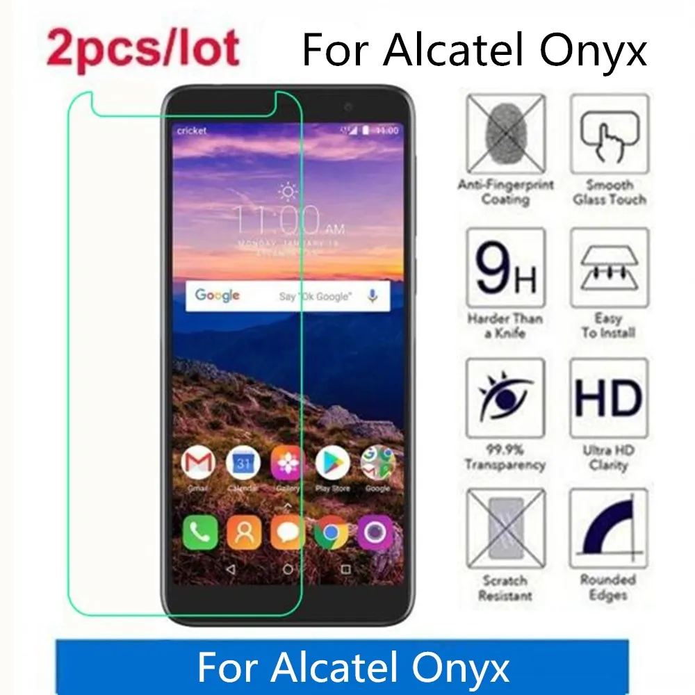 2 шт./партия для Alcatel Onyx закаленное стекло 9H 2.5D Премиум Защитная пленка экрана 5 5&quot