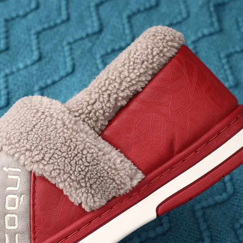 

COQUI 2245-2246 Home Cotton Slippers Cover Heel Padded Waterproof Pu Indoor Warm Home