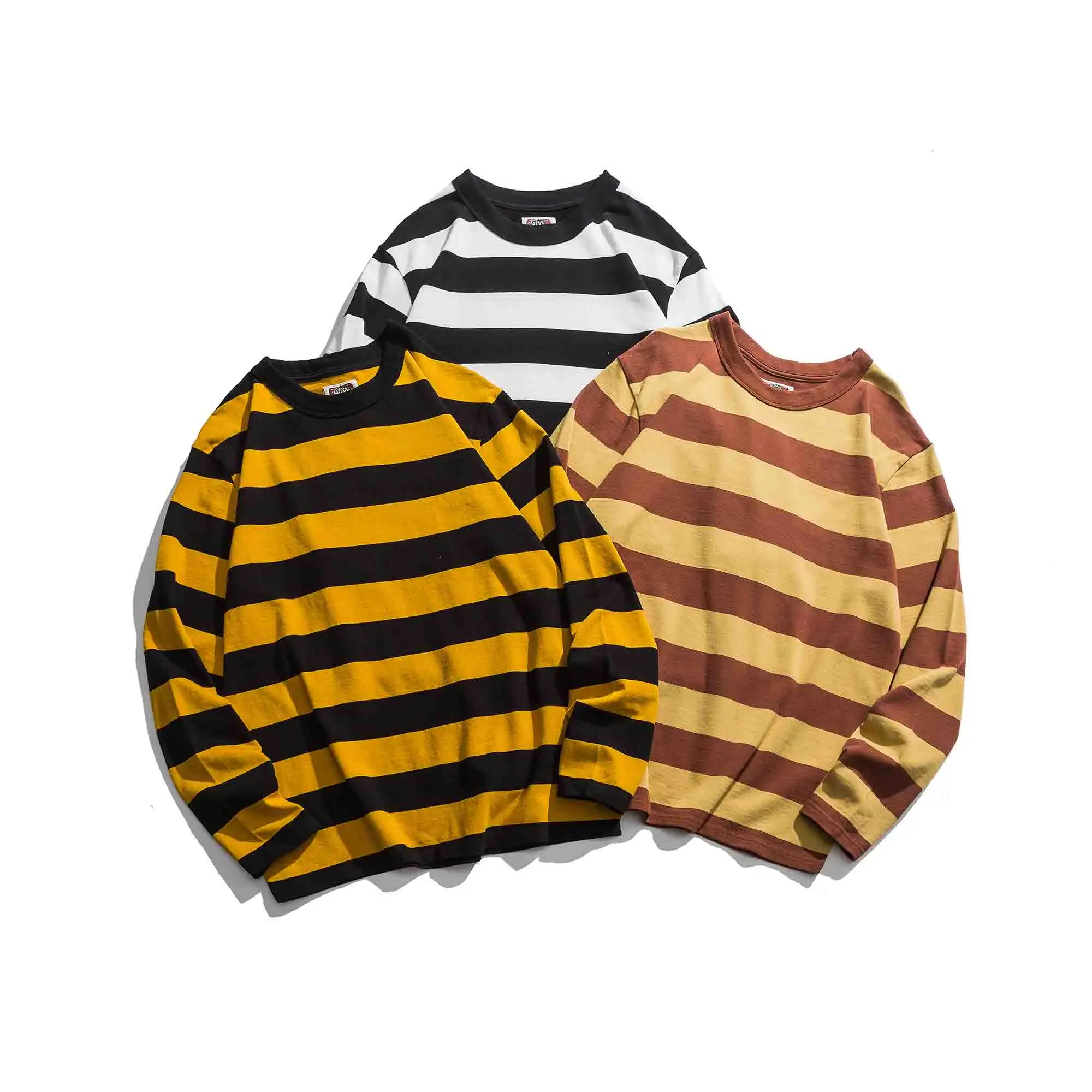 Quality long sleeve stripe T shirt men 