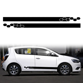 

2*Car 180cmx10cmStickers Side Door Skirt Vinyl Wrap Racing Decals For Golf 4 5 6 7 MK3 MK4 Fashion Decoration Auto Parts