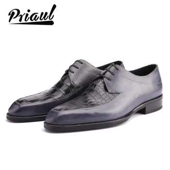 

Derby Shoes Men Genuine Leather Luxury Brand Handmade Vintage Retro Office Formal Party Wedding Dress Shoes Man