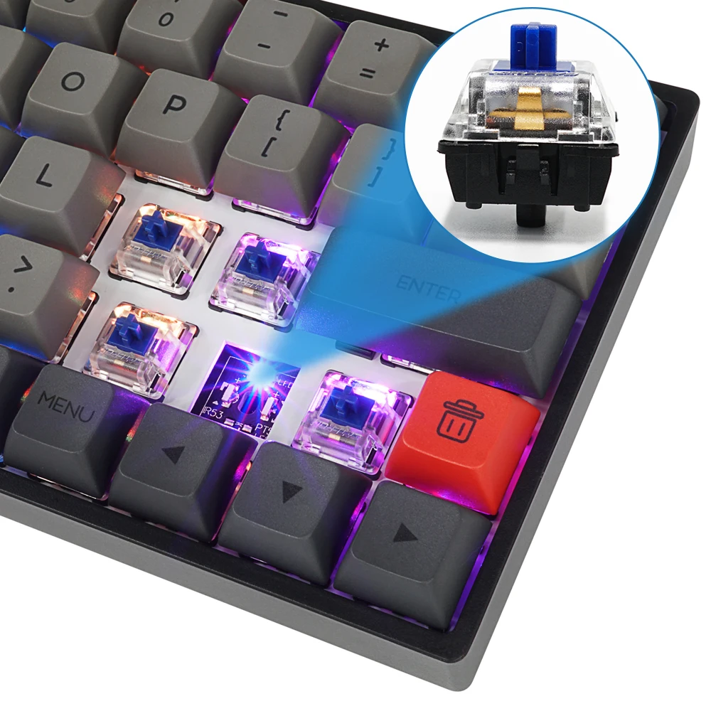SK64 Mechanical Keyboard Gateron Optical Switch RGB Backlit 64 Keys Russian Gaming Waterproof for PC Laptop Gamer GK61