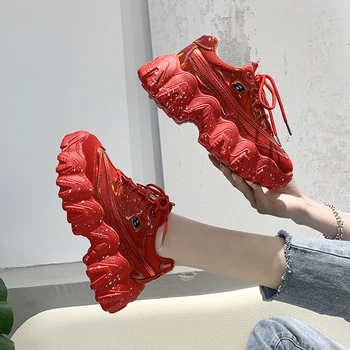 

Women 6cm Platform Training Sneakers Female Outdoor Lace Up Woman Walking Shoes Students Female Girls Trainers 6cm