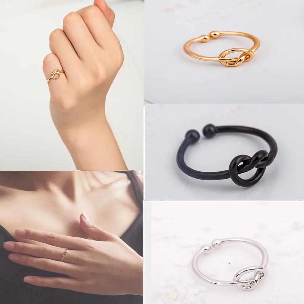 

Simple Knot Open Adjustable Ring for women