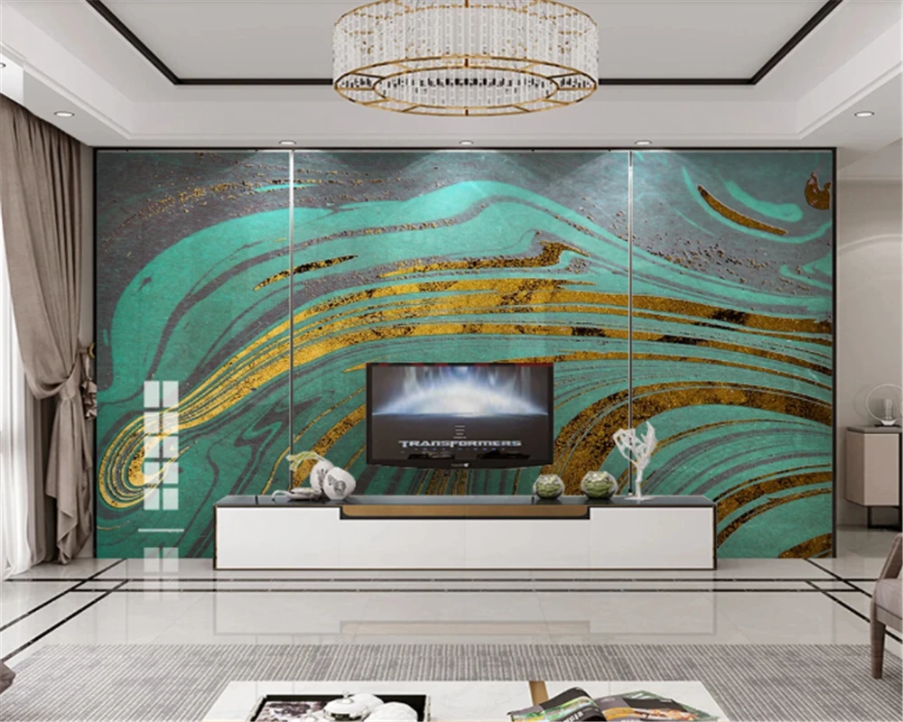 beibehang Custom photo wallpaper 3D original blue gold water grain mountain  fashion marble background wall home decoration - AliExpress