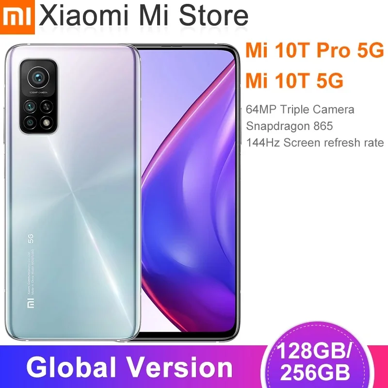 Global Version Xiaomi Mi 10T/10T Pro Smartphone Snapdragon 865 Octa Core 144Hz 64MP/108MP Rear Camera 6.67" DotDisplay Global Version Xiaomi Mi 10T/10T Pro Smartphone Snapdragon 865 Octa Core 144Hz 64MP/108MP Rear Camera 6.67" DotDisplay