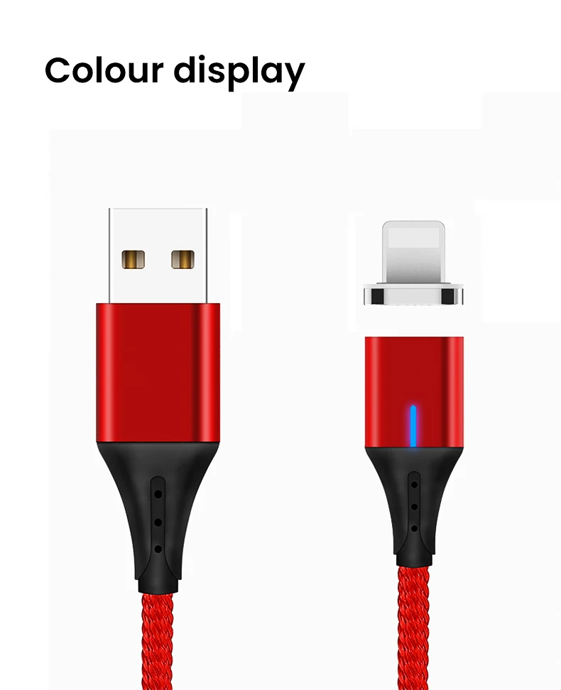 Магнитный зарядный кабель iONCT 3A для iPhone 6 7 8 X XR XS iPad mini провод шнур Быстрая зарядка мобильный телефон Магнитный кабель USB для передачи данных