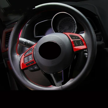 

For Mazda 3 M3 Axela 2014 2015 2016 Interior Accessories Steering Wheel Decorative Frame Cover Trim Car Stylings Sticker