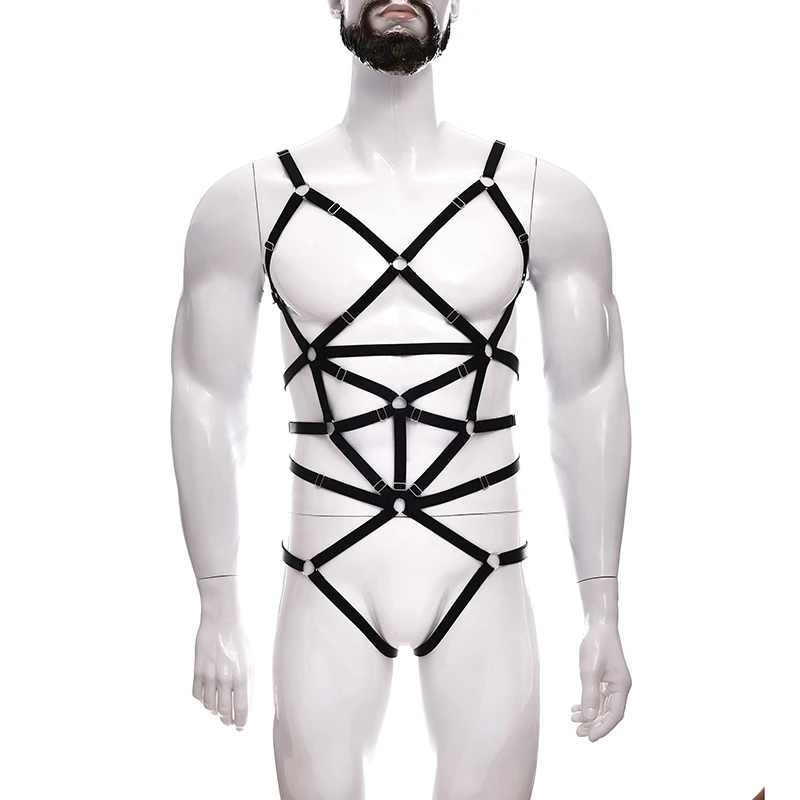Body para hombre cinturón de arnés lencería Sexy hombre tirantes ropa interior ropa de dormir uniforme Sissy Gay tentación camisones cuerpo - AliExpress