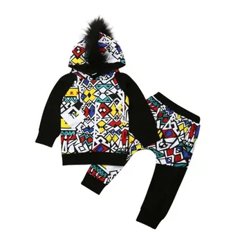 

Toddler Kid Baby Boy Clothing Suit Long Sleeve Spring Hoodies Hooded Sweatshirt Tops+Long Pants Kids Outfits Clothes Set
