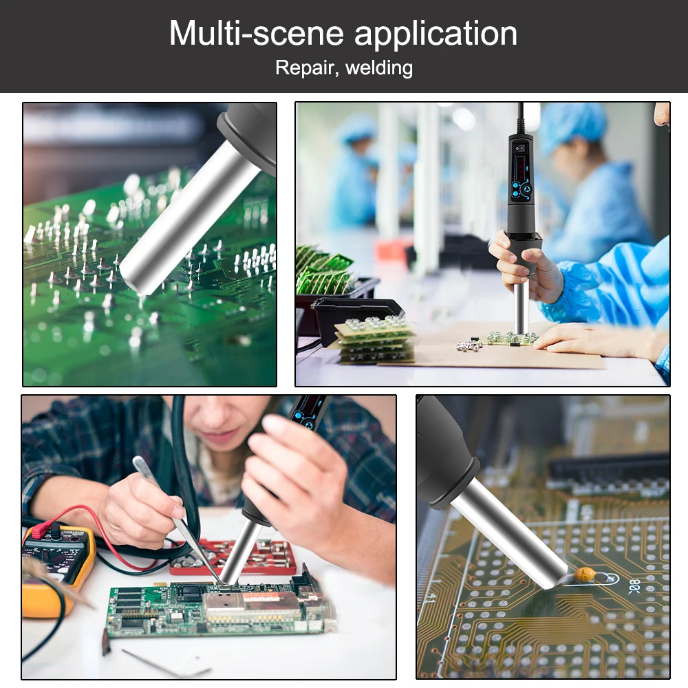 110V 220V LCD Digital Heat Hot Air Gun Desoldering Soldering Station Temperature Adjustable IC SMD BGA 8018LCD 6